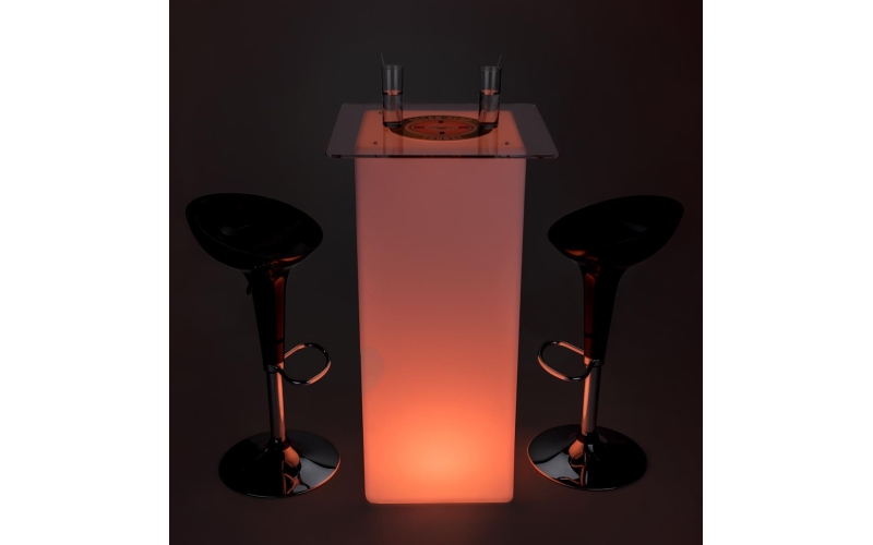 定制印刷桌面的发光LED酒吧桌椅套装