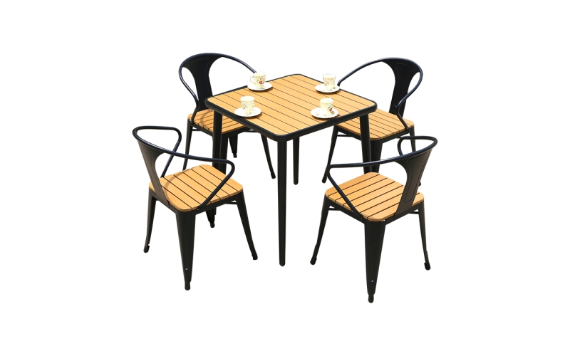户外钢木桌椅套装
