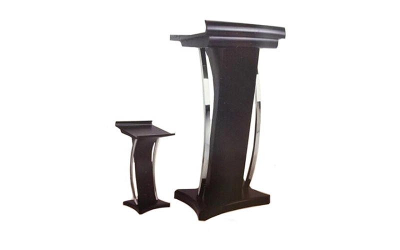 不锈钢玄色艺术造型实木演讲台